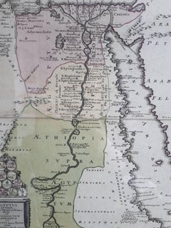 Original Antique Map of Egypt in Frame by C. Weigel, circa 1720