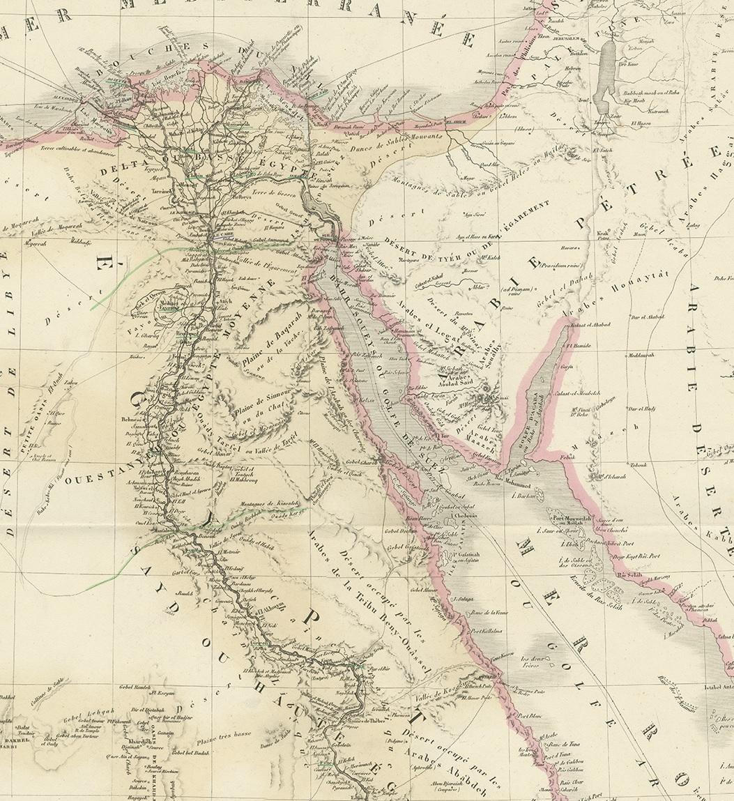 Antique Map of Egypt, '1875' In Good Condition For Sale In Langweer, NL