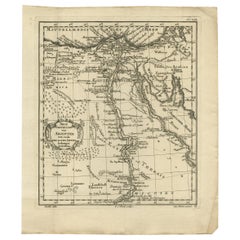 Carte ancienne originale de l'Egypte par Van Dùren '1749'.