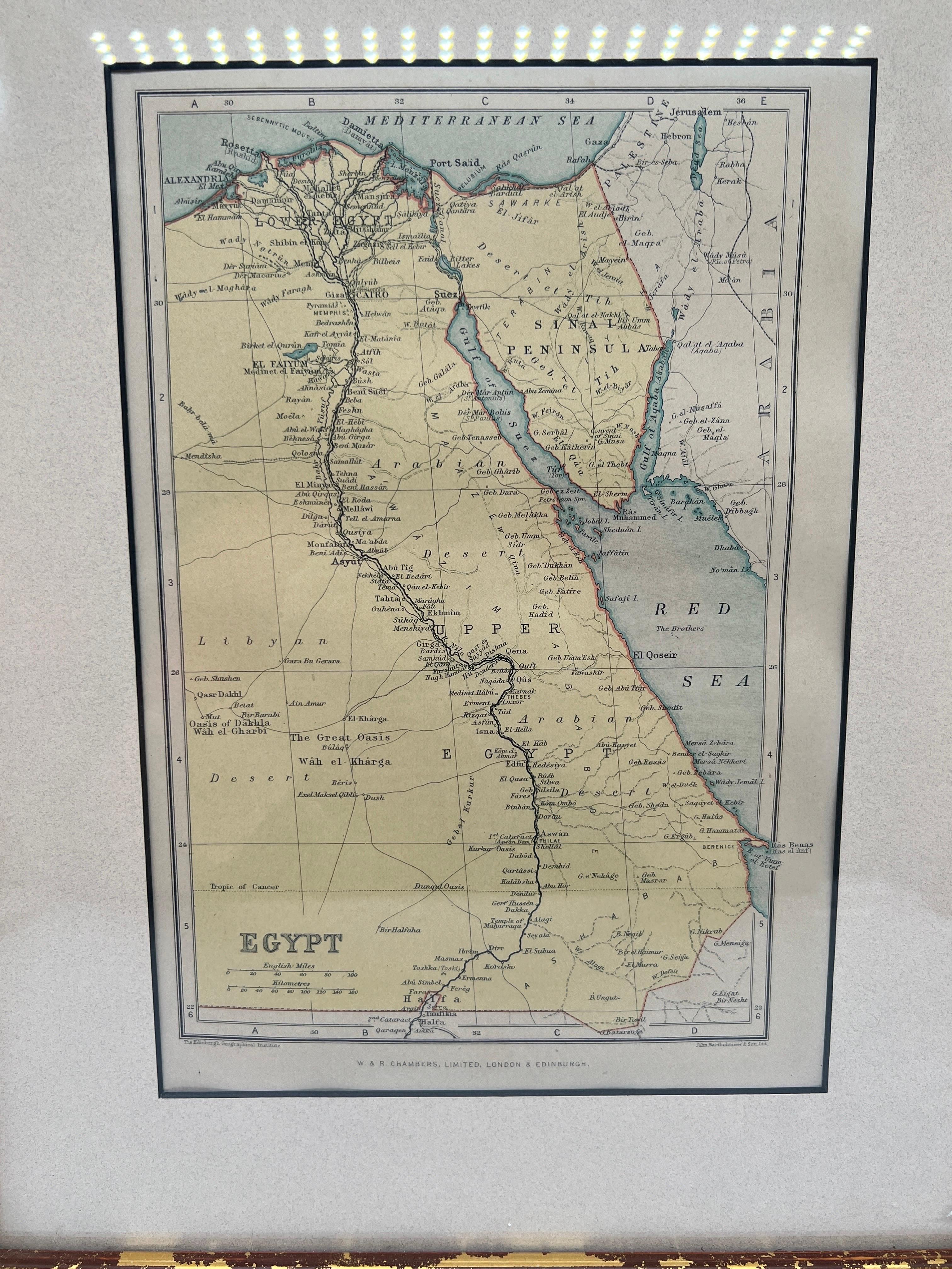 Antike Karte von Ägypten, John Bartholomew & Sons Ltd, um 1880 (Schottisch)
