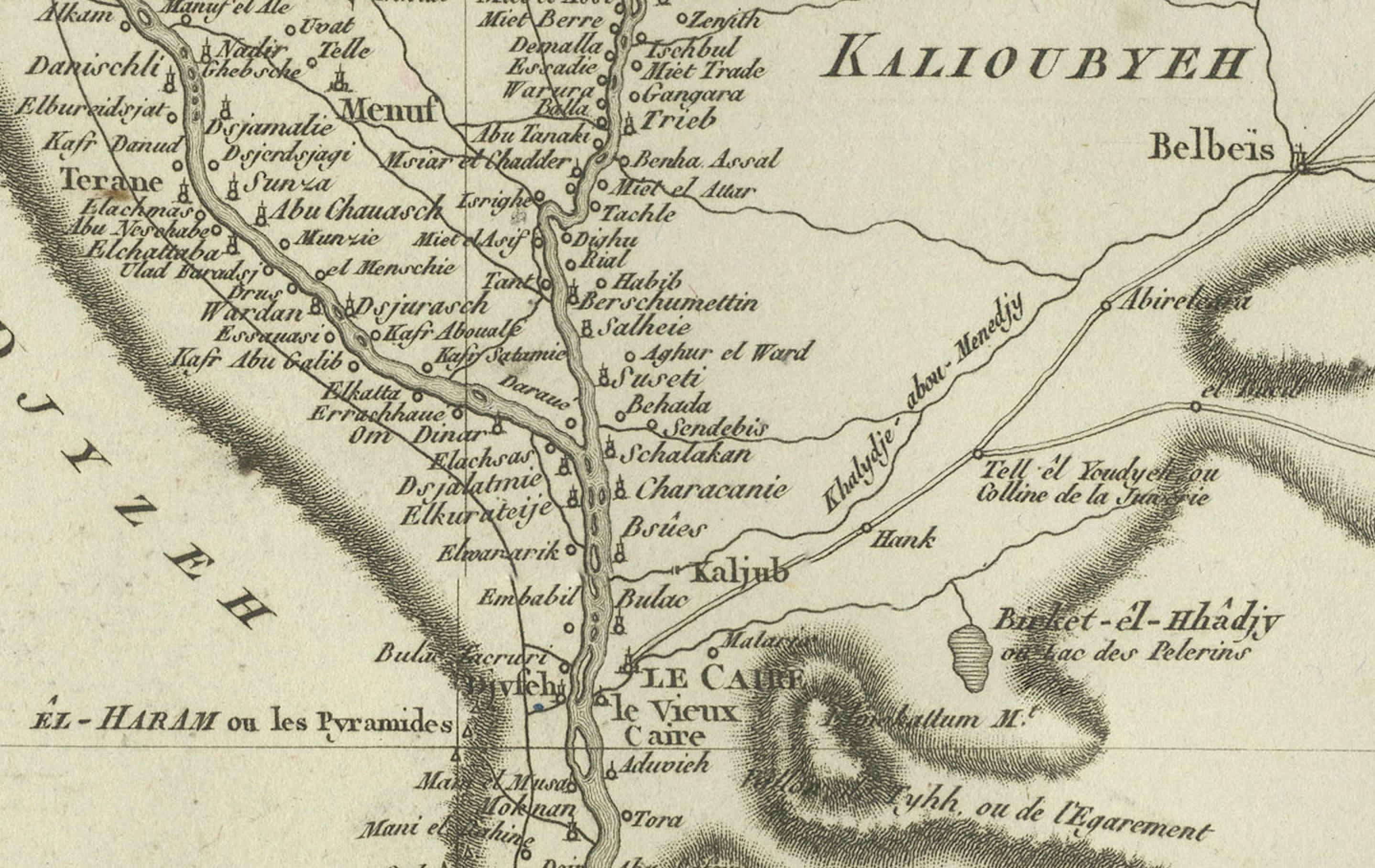 Antique Map of Egypt with Detailed Inset of the Nile Delta, ca. 1799 For Sale 3