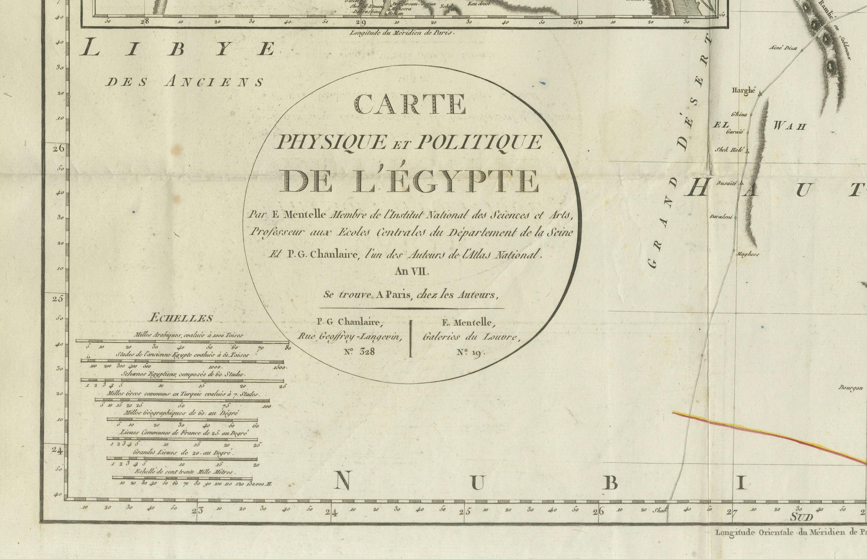 Engraved Antique Map of Egypt with Detailed Inset of the Nile Delta, ca. 1799 For Sale