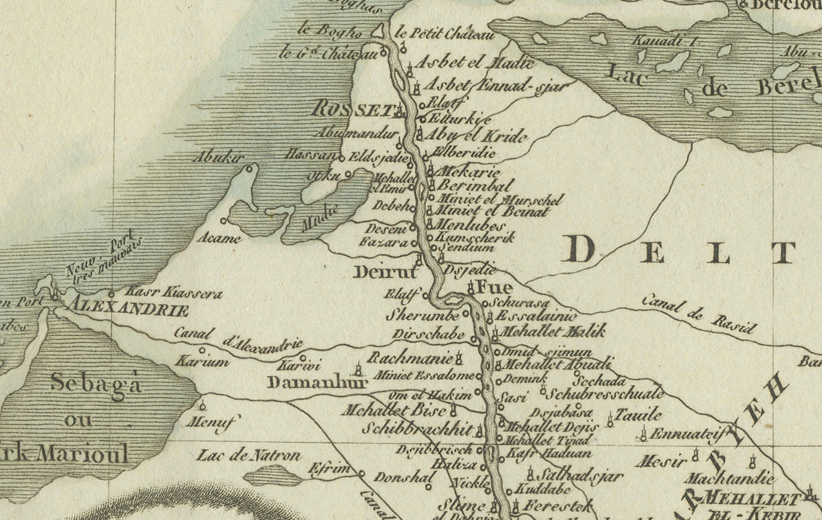 Antique Map of Egypt with Detailed Inset of the Nile Delta, ca. 1799 For Sale 2