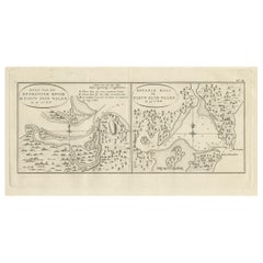 Carte ancienne de la rivière Endeavour et de la baie de Botany, Nouvelle-Galles du Sud, Australie, 1803