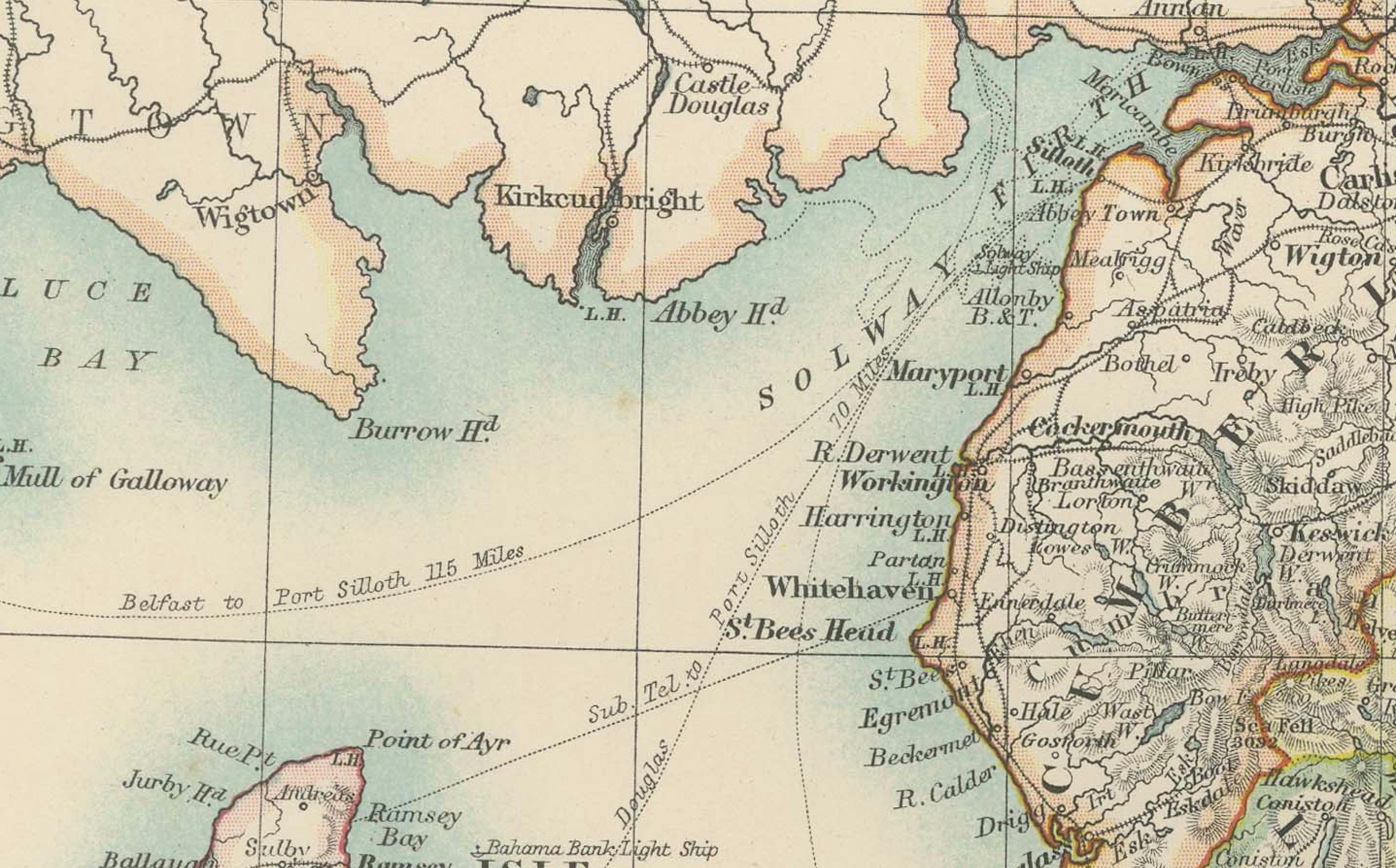 Carte ancienne de l'Angleterre et du Wales, 1903, avec les comtés et les chemins de fer détaillés Bon état - En vente à Langweer, NL