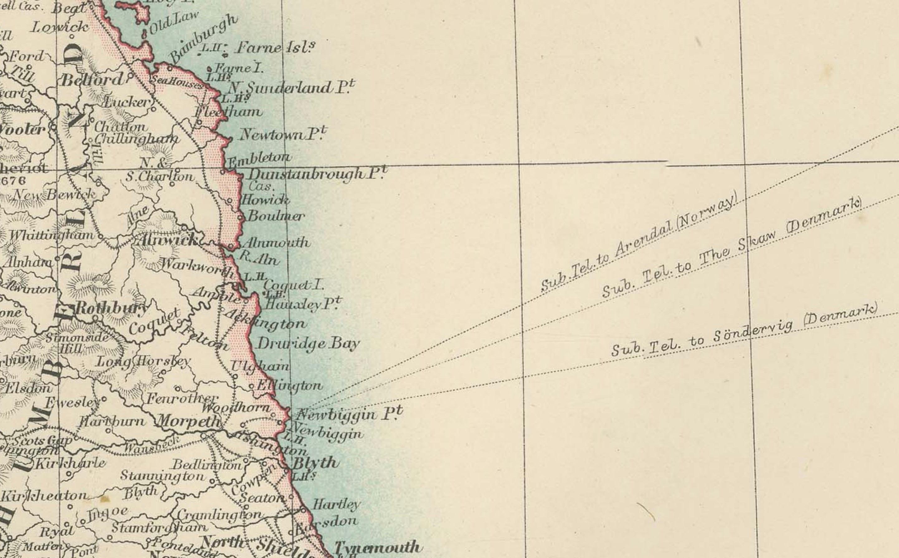 Papier Carte ancienne de l'Angleterre et du Wales, 1903, avec les comtés et les chemins de fer détaillés en vente