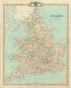 Antique Map of England and Wales, Also Including the Isle of Man