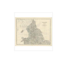 Carte ancienne d'Angleterre et de Galles « Norvège » par A.K. Johnston, 1865