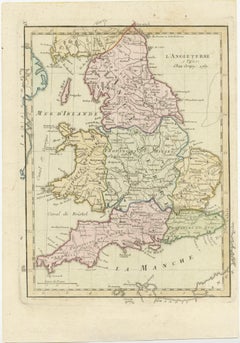 Antique Map of England with Contemporary Hand Coloring