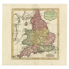 Carte ancienne d'Angleterre avec titre français, 1806