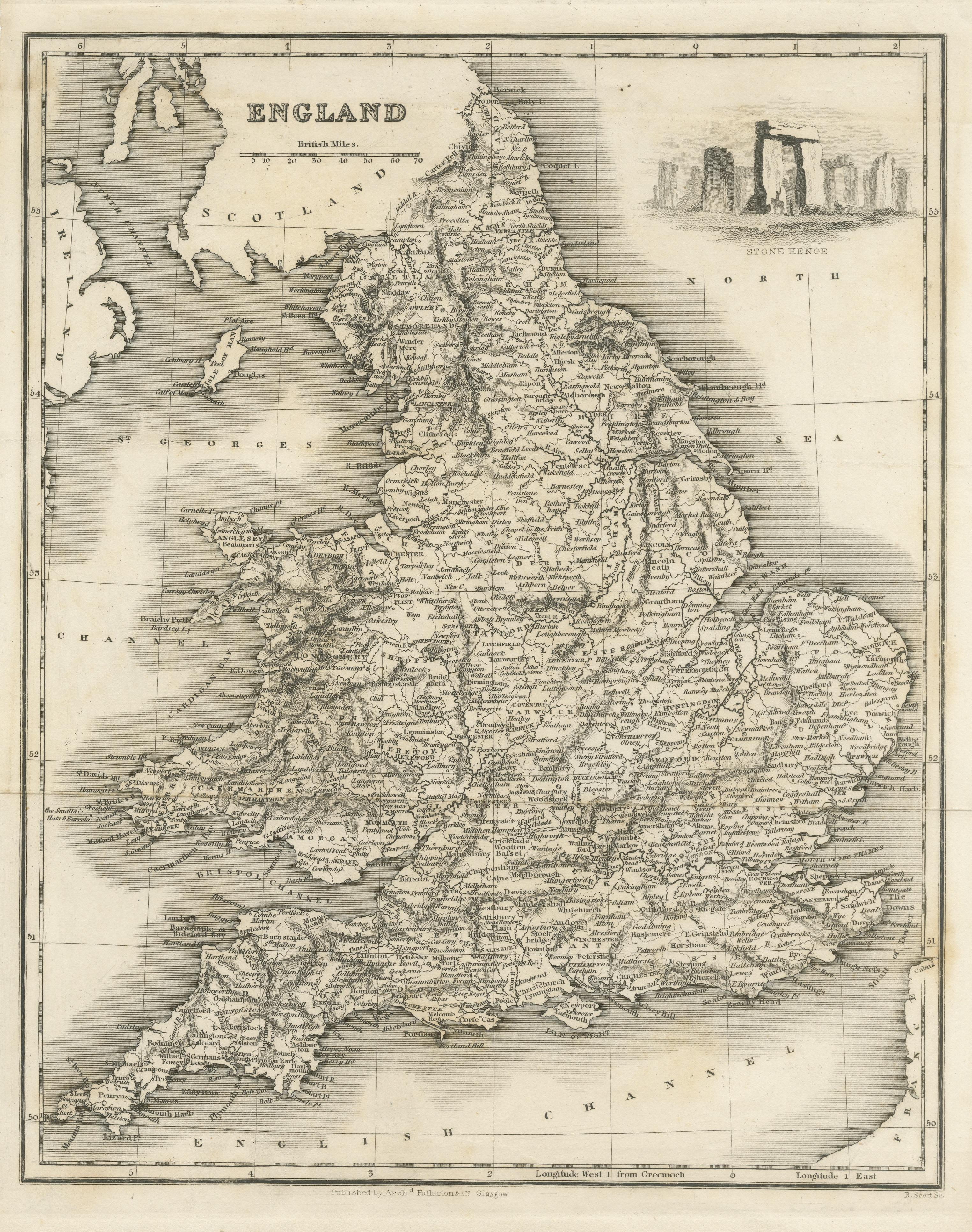 carte ancienne angleterre