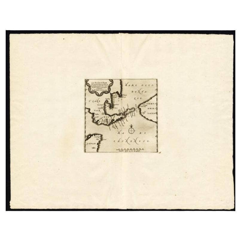 Extremely Rare Map of The land of Eso or Hokkaido in Japan, 1725