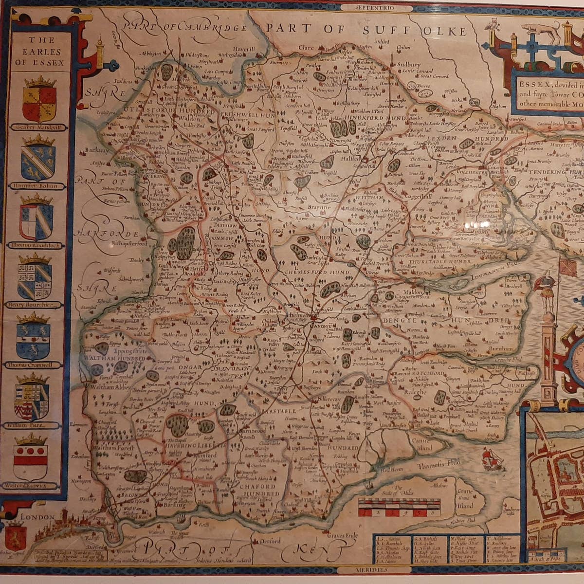 Antique Map of Essex by Overton, circa 1710