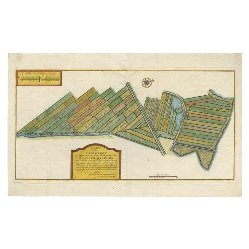 Antique Map of Estates of The Year 1669 in Amsterdam, Published c.1767 For Sale