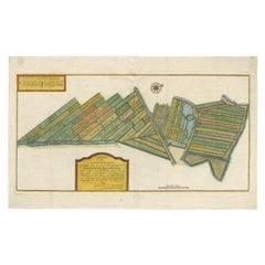 Antike Karte der Nachlassvermächtnisse des Jahres 1669 in Amsterdam, veröffentlicht um 1767