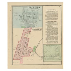 Antique Map of Euphemia, Lewisburg & West Florence, 1871