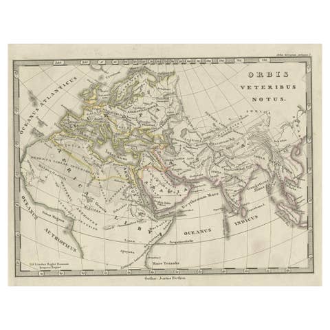 Antique Map of Europe and Part of Asia and Africa, 1848