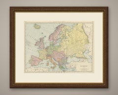 Antique Map of Europe, Before the First World War, Rand McNally, 1899