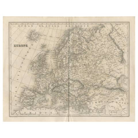Antique Map of Europe by Balbi '1847'