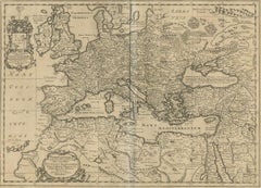 Antique Map of Europe by J. Janssonius, circa 1650