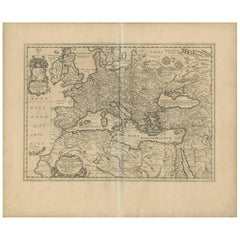 Antique Map of Europe by J. Janssonius, circa 1650