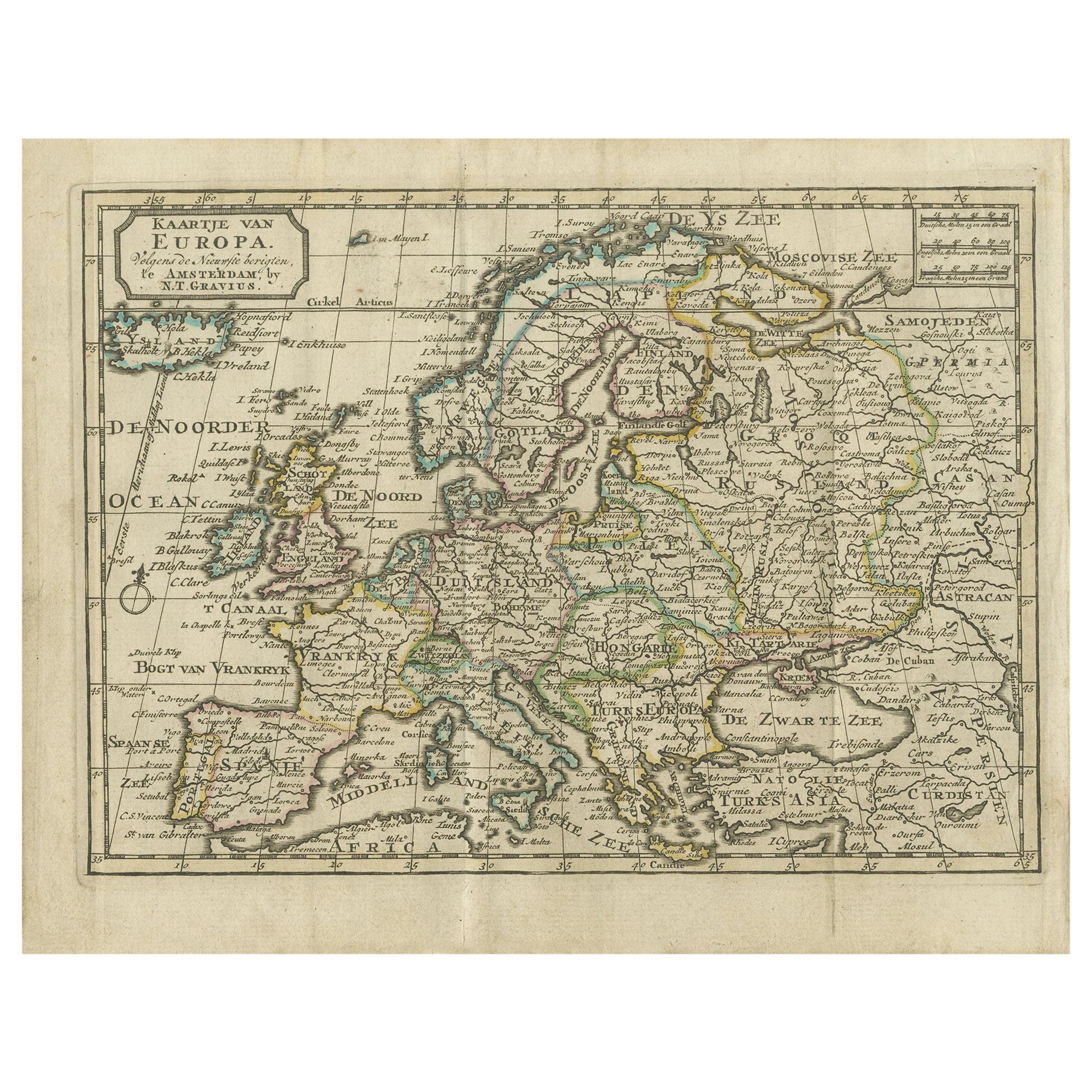 Carte ancienne d'Europe par Keizer & de Lat, 1788