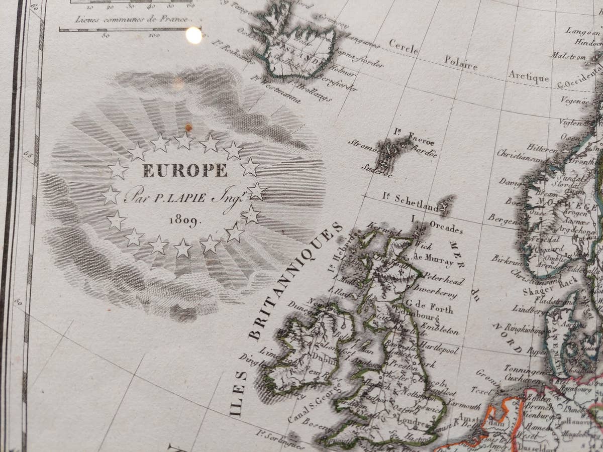 Antique Map of Europe by Lapie, '1809'