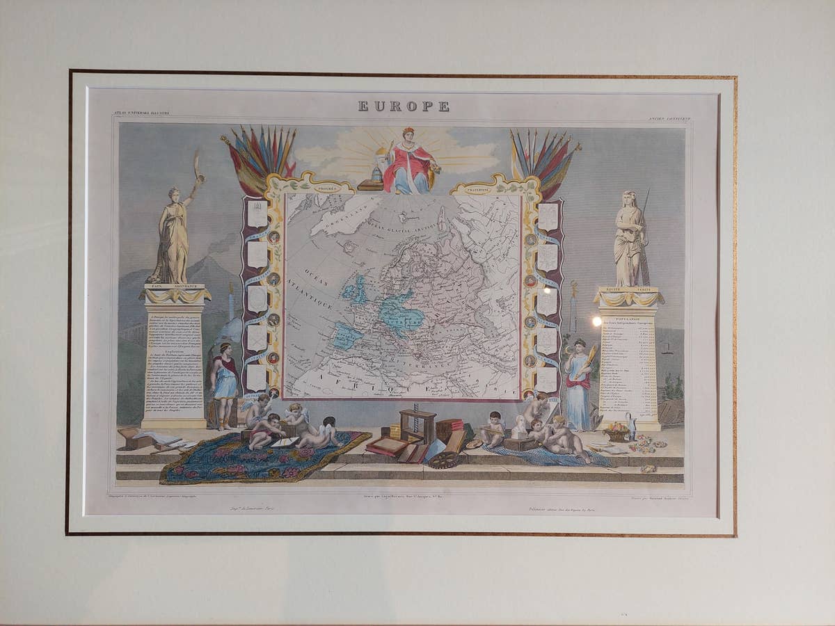 Antique Map of Europe by Levasseur 'c.1840'