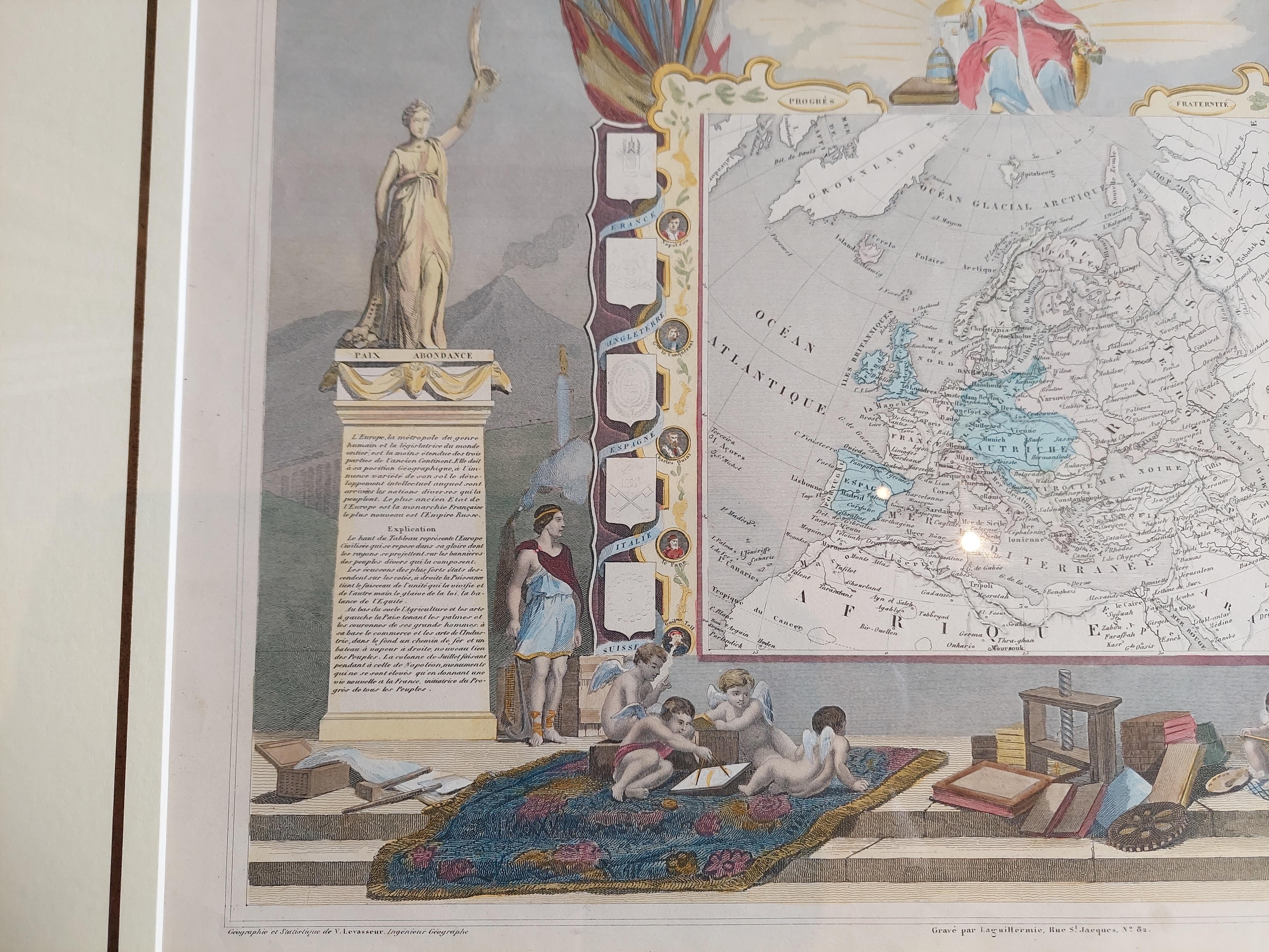 Antique Map of Europe by Levasseur 'c.1840' In Good Condition For Sale In Langweer, NL