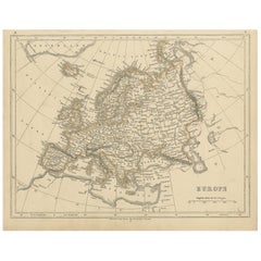 Mapa antiguo de Europa por Lowry, 1852