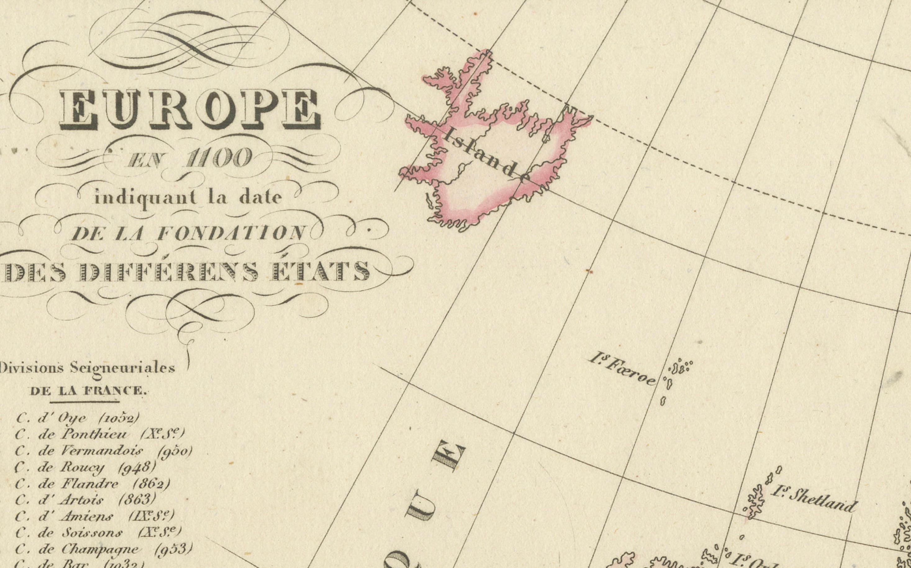 Antike Karte von Europa im 12. Jahrhundert - Malte-Brun & Sarrazin, 1880 (Papier) im Angebot