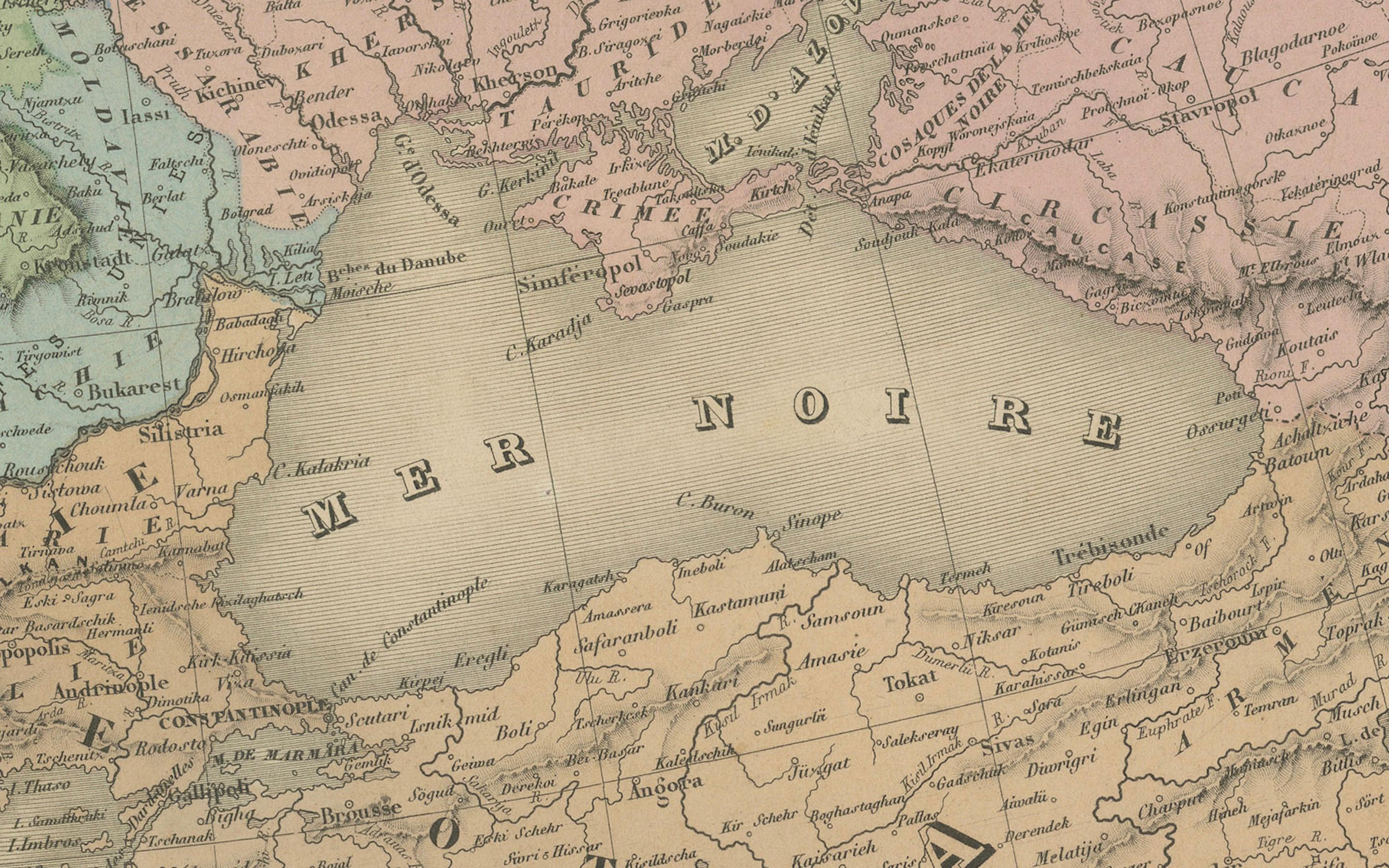 Mapa antiguo de Europa - Divisiones políticas de Andriveau-Goujon, París 1861

Este mapa antiguo de Europa, bellamente grabado y coloreado a mano, fue publicado en 1861 por el cartógrafo parisino E. Andriveau-Goujon. Titulado simplemente 