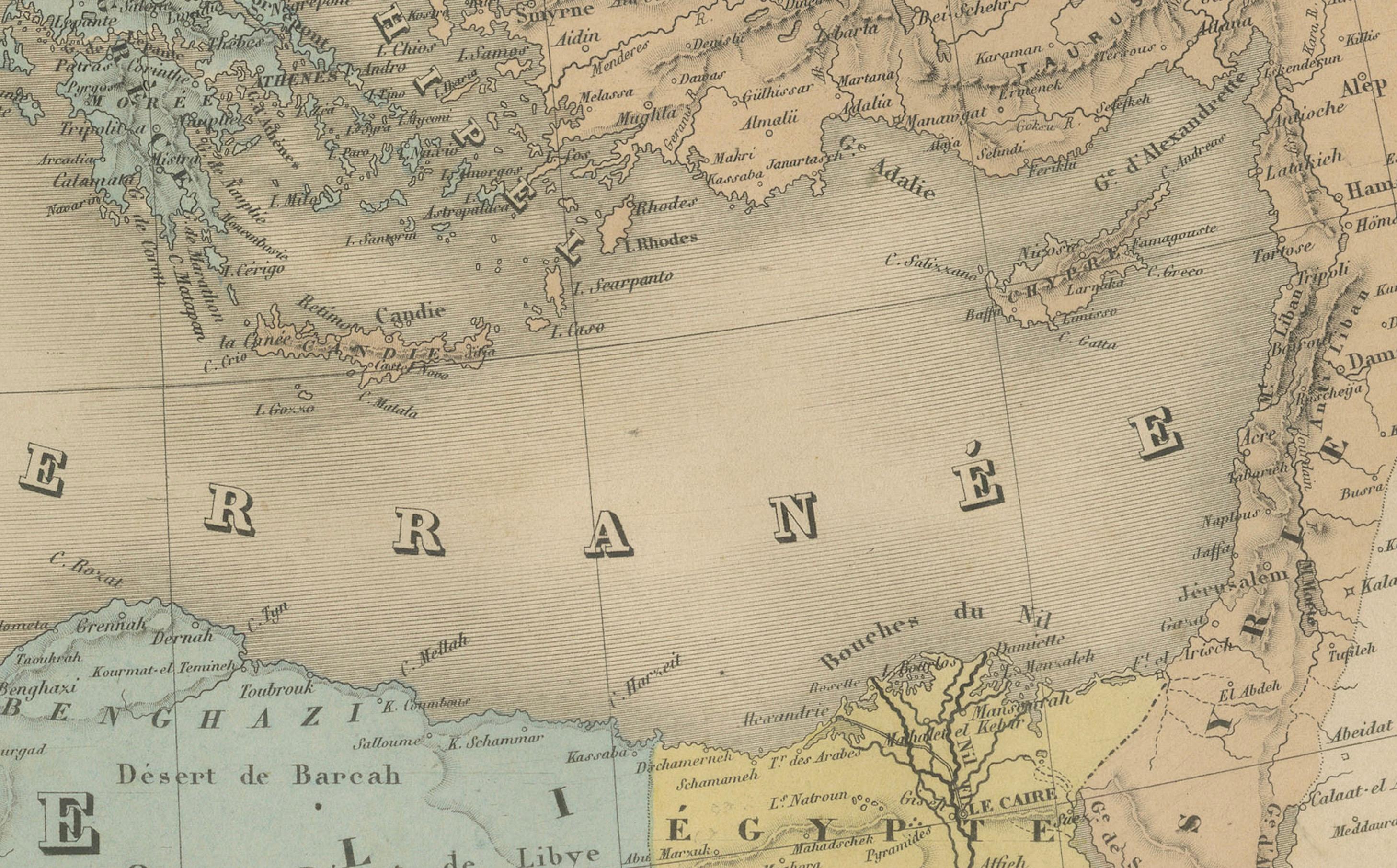Mapa antiguo de Europa - Divisiones políticas de Andriveau-Goujon, París 1861 Francés en venta