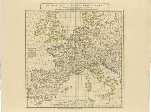 Antique Map of Europe – Roman to Medieval Transition, d’Anville, c.1818