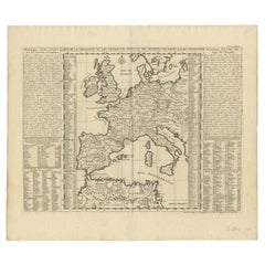 Carta antica dell'Europa che si estende dall'Africa settentrionale al Mar Baltico, 1719