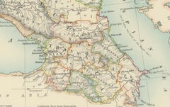 Antique Map of European Russia, 1903, with Colorful Provincial Boundaries