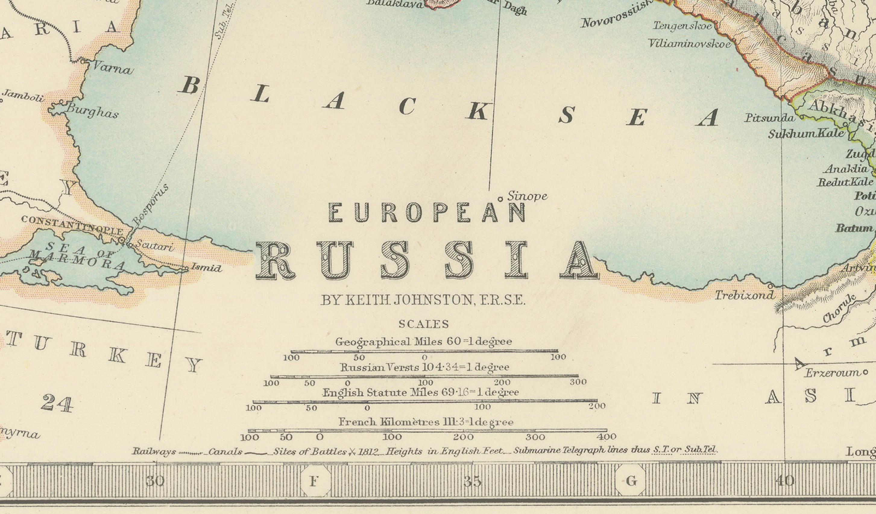 Carte ancienne de la Russie européenne, 1903, avec des frontières provinciales colorées en vente 4