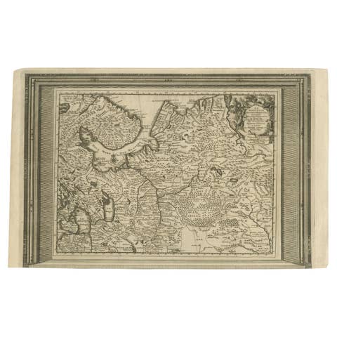 Antique Map of European Russia with Picture Frame Border
