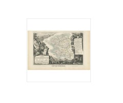 Antique French Map – Finistère, Brittany with Ouessant & Mont St-Michel, 1854