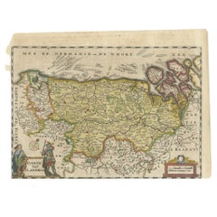 Antique Map of Flanders, Belgium, 1630