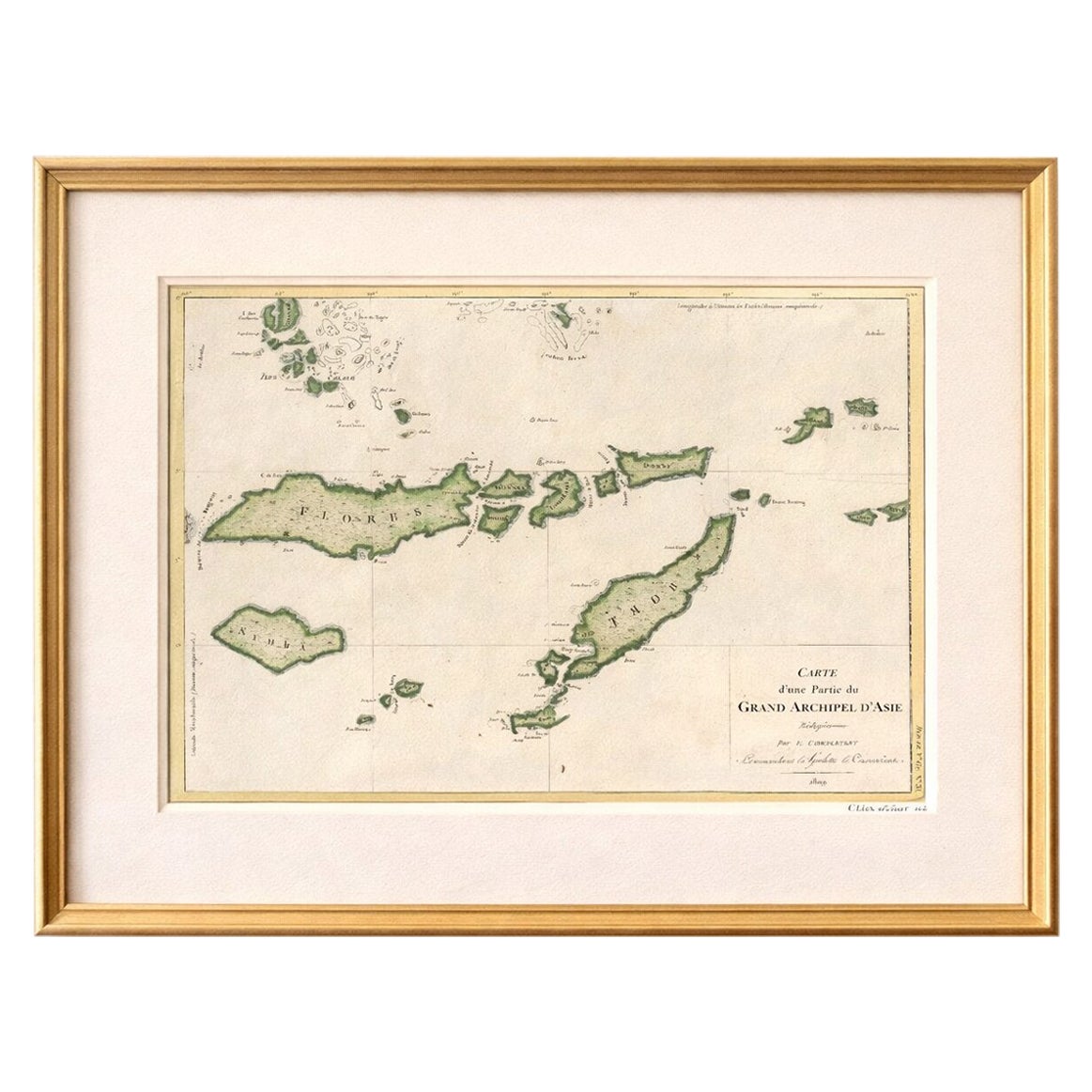 Mappa antica di Flore, Timor e delle Isole della Sonda, francese, 1790 ca.