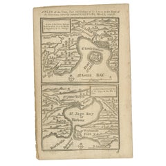 Antique Map of Fort Saint Louis and Santiago de Cuba, 1748