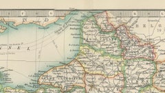 Antique Map of France, 1903, with Inset of Paris and Corsica