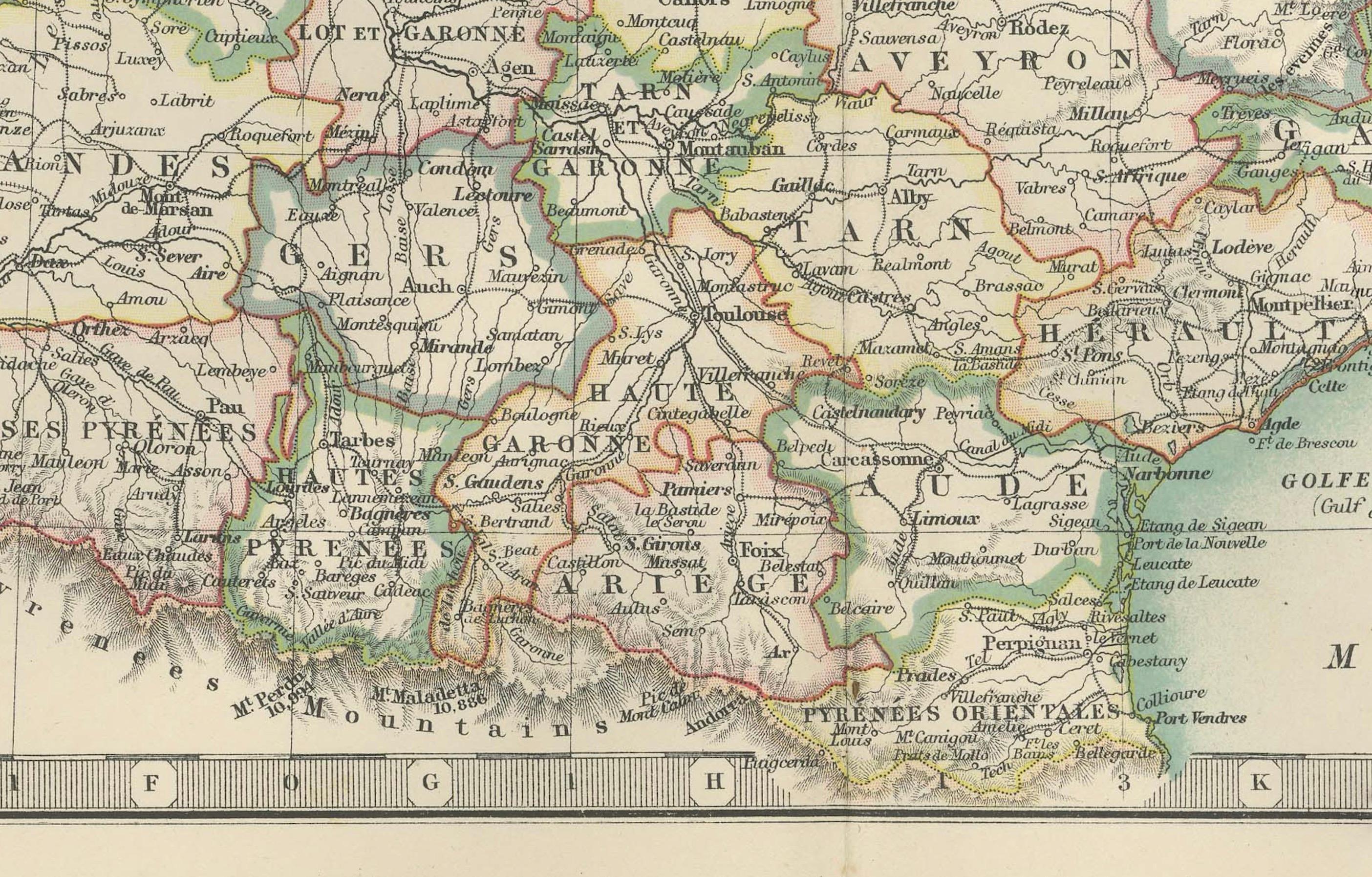 Antike Karte von Frankreich, 1903, mit Ausschnitt von Paris und Korsika (Papier) im Angebot