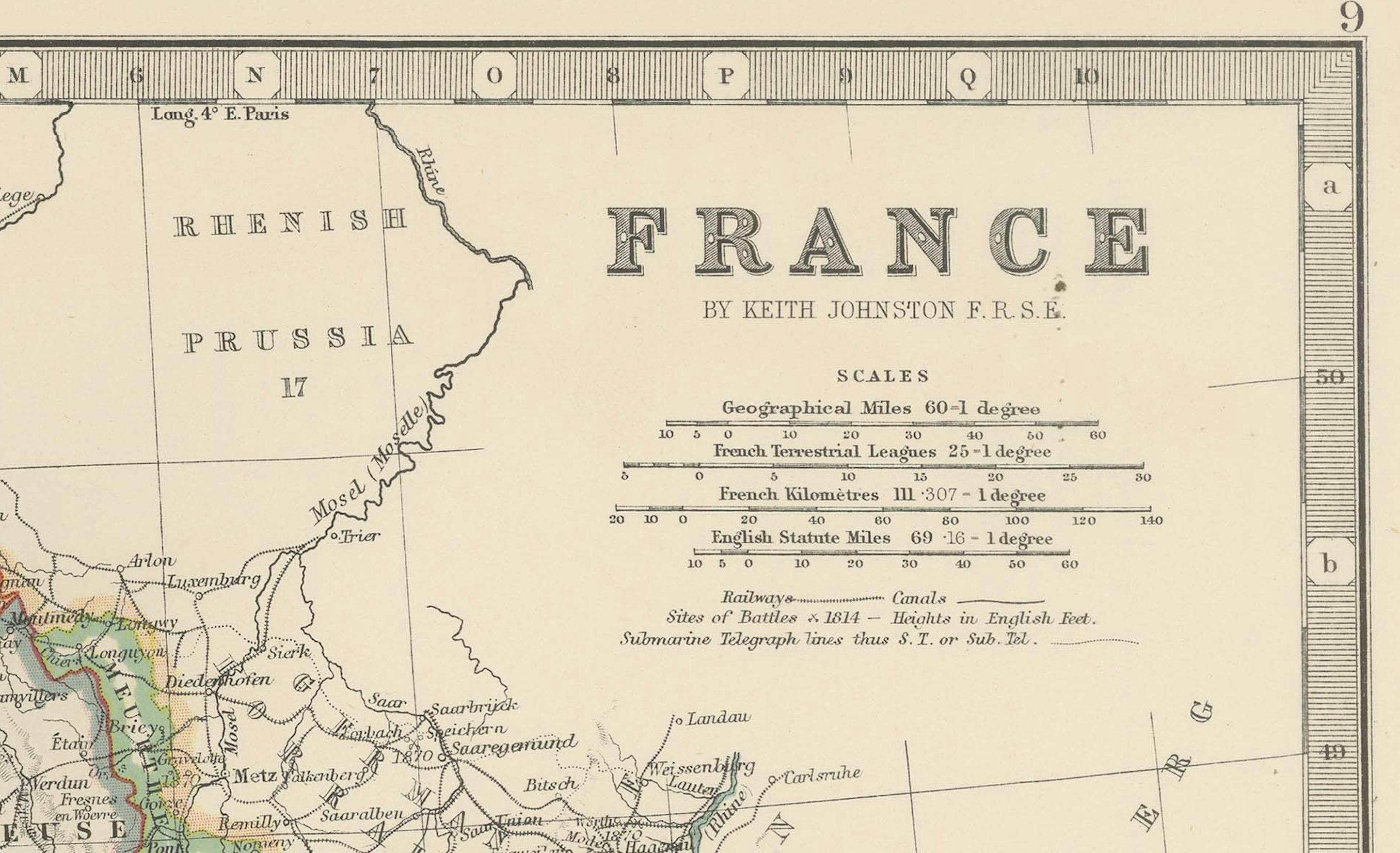 Antike Karte von Frankreich, 1903, mit Ausschnitt von Paris und Korsika im Angebot 3