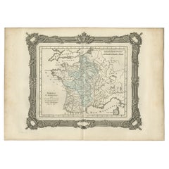 Antique Map of France After the Death of Charlemagne, 1765