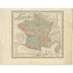Antique Map of France and the Island of Corsica, c.1825