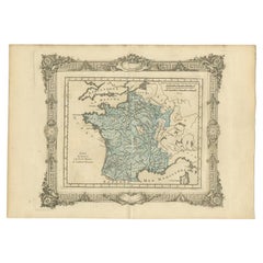 Antique Map of France at the End of the Ministry of Cardinal Mazarin, 1765