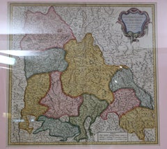 Antique Map of France Bailliages Dauphine Region South East Framed 1751