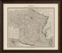 Antique Map of France by Alexandre Vuillemin – Road Map c.1850
